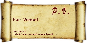 Pur Vencel névjegykártya